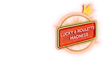 Значок с надписью Lucky 6 Roulette Madness, символизирующий промоакцию рулетки в Дрип интернет-казино.